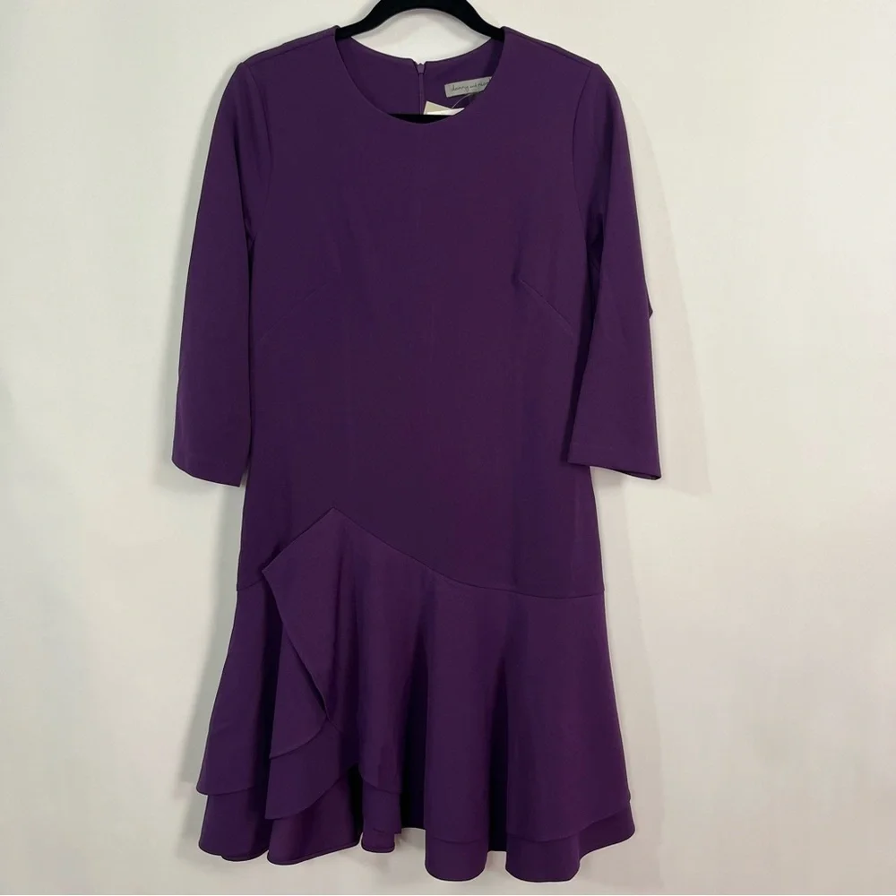 Danny and Nicole Fit and Flare Ruffle dress sz 12 NWT - Picture 4 of 8